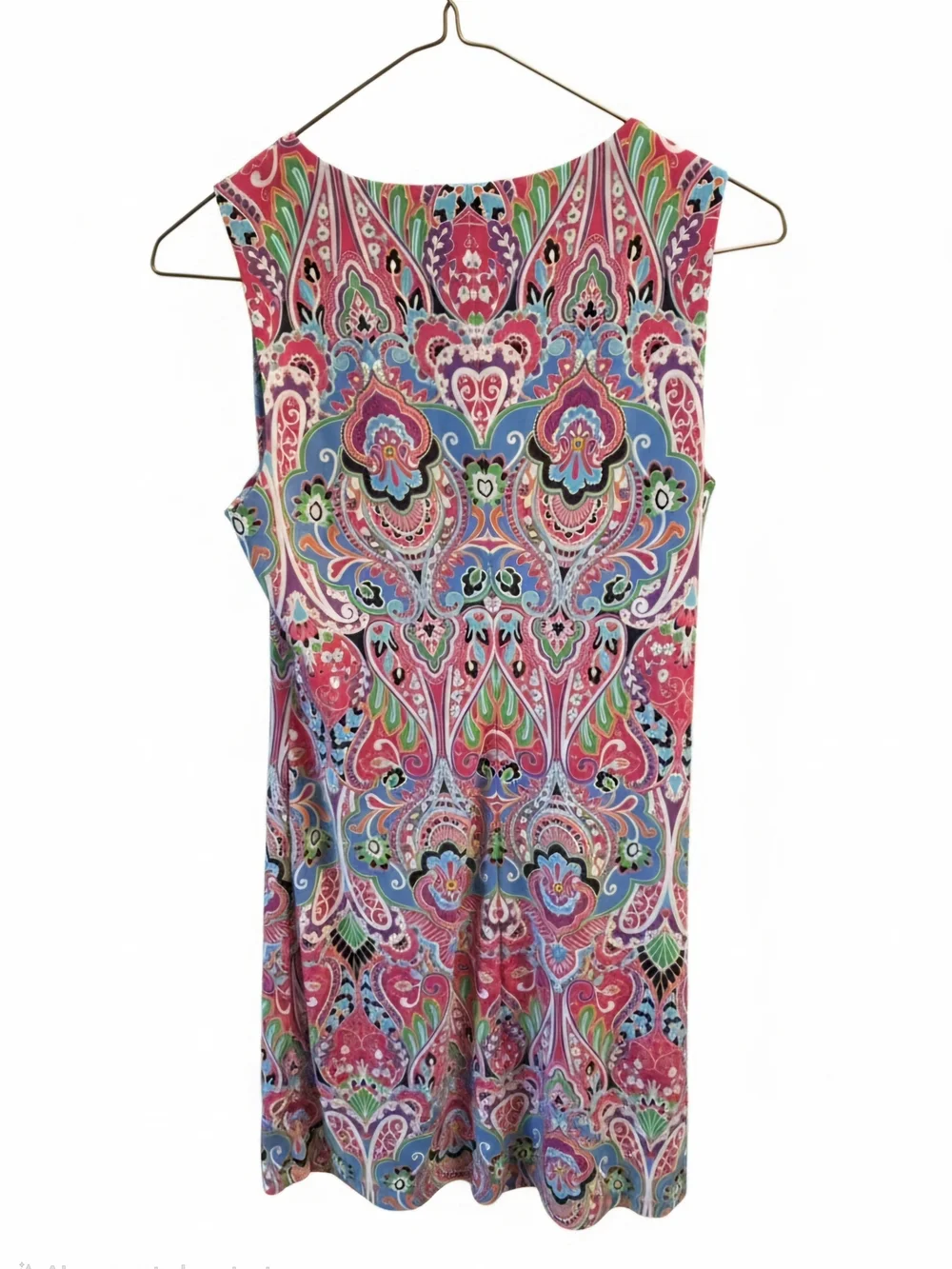 Tommy Hilfiger Vibrant Pink Blue Green Paisley Dress Retro Resort Cruise Chic 6P